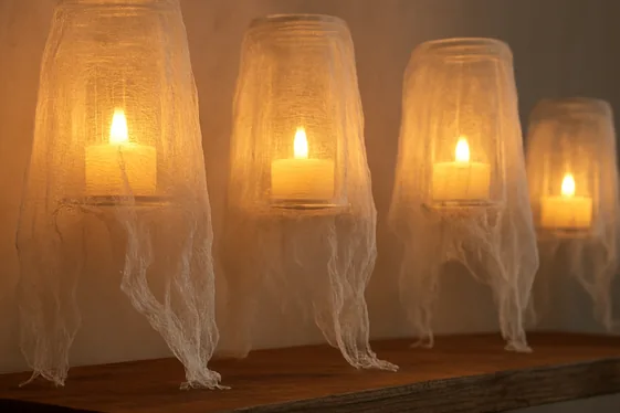 Ghostly Floating Candle Holders illustration