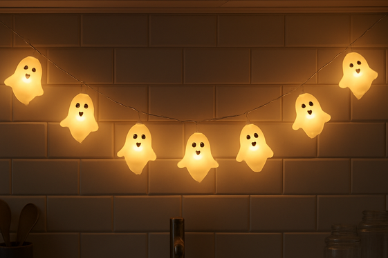 Ghostly Garland Along the Backsplash illustration