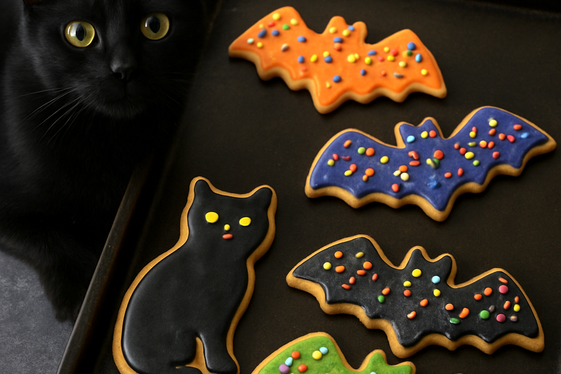 Black Cat and Bat Cookie Cutters for Themed Treats illustration