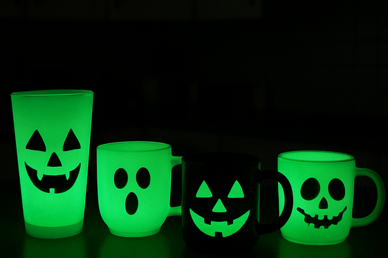 Glow-in-the-Dark Halloween Cups and Mugs illustration