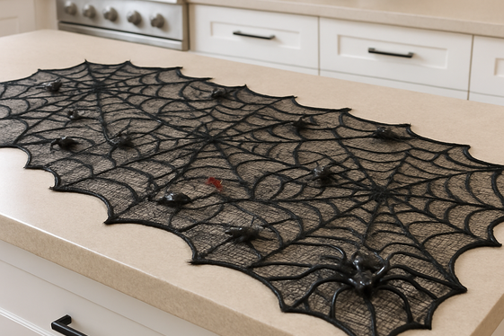 DIY Spider Web Table Runner illustration