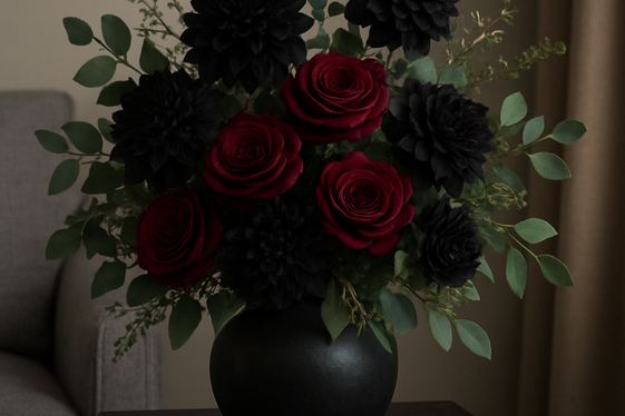 Dark Florals and Moonlit Greenery illustration
