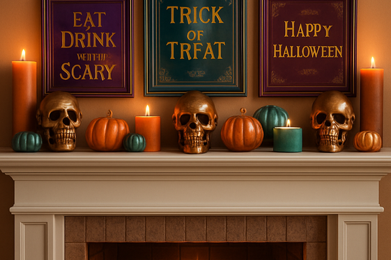 DIY Halloween Mantel Magic illustration