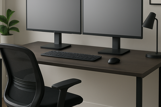 Include a Dual Monitor Setup for Multitasking illustration