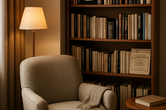 Create a Relaxing Reading Nook with Jazz Books illustration