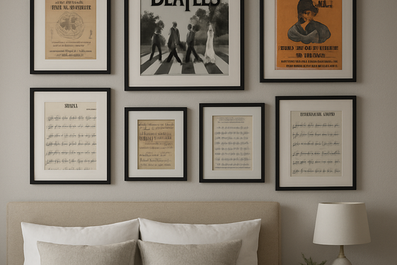 Design a Gallery Wall with Music Memorabilia illustration