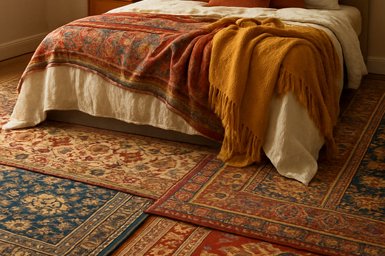 Layer with Patterned Rugs and Throws illustration