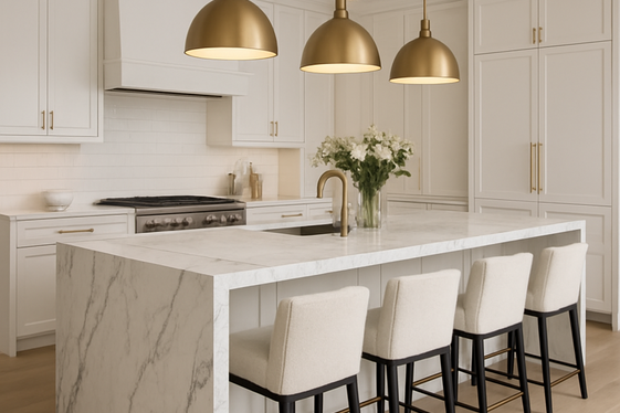 Statement Kitchen Islands with Built-In Seating illustration