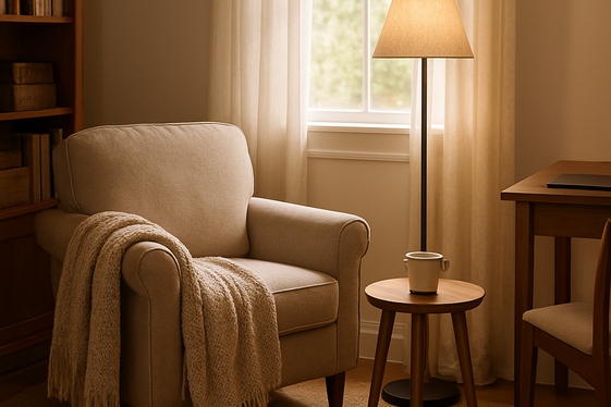 Include a Cozy Reading Corner illustration