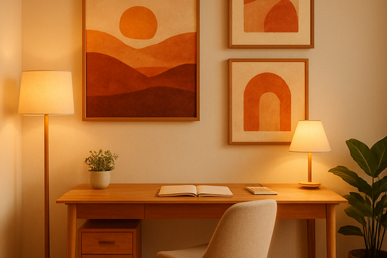 Decorate Walls with Warm-Toned Artwork illustration