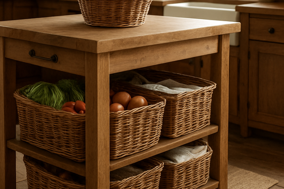 Incorporate Woven Baskets for Organization illustration