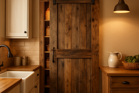 Install Barn Door Pantry Features illustration