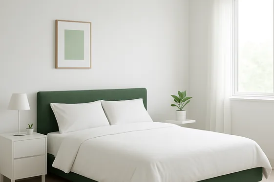 Green and White Minimalist Bedroom Ideas illustration