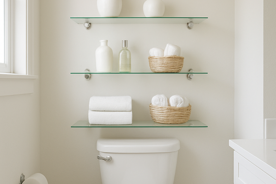 Use Glass Shelves to Keep the Room Airy illustration
