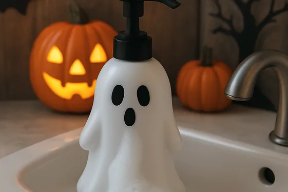 Ghostly Soap Bubbles Soap Dispenser illustration