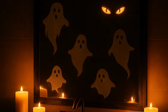 Haunted Mirror Effects with Dim Lighting illustration