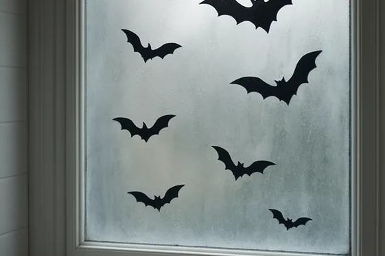 Foggy Bat Window Decorations illustration