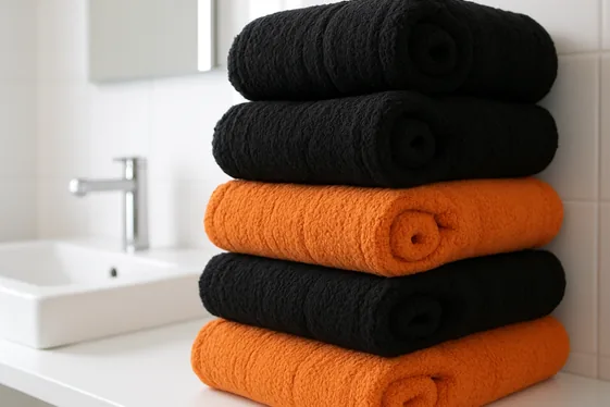 Classic Black and Orange Towel Sets illustration