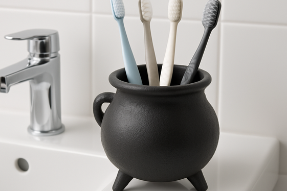 Cauldron-Shaped Toothbrush Holder illustration