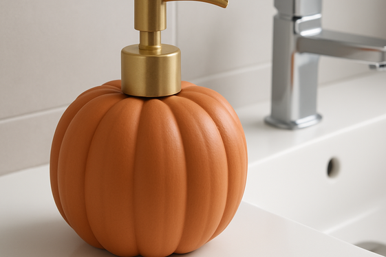 Pumpkin-Shaped Soap Dispensers illustration