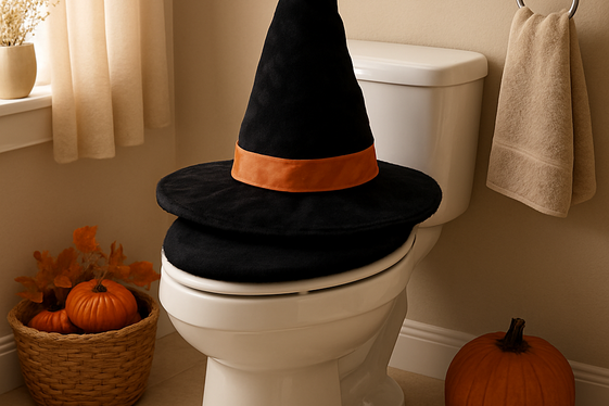 Witch Hat Toilet Lid Cover illustration