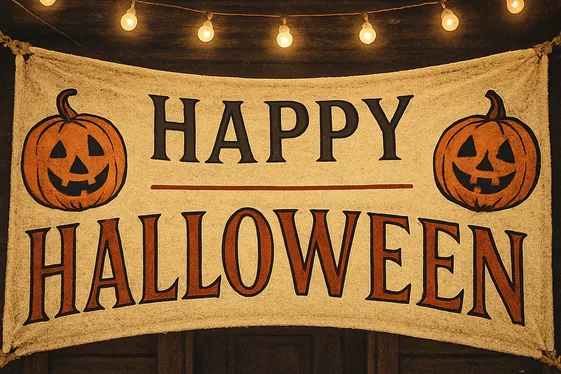 Vintage-Style Halloween Banner for Porch or Mantel illustration