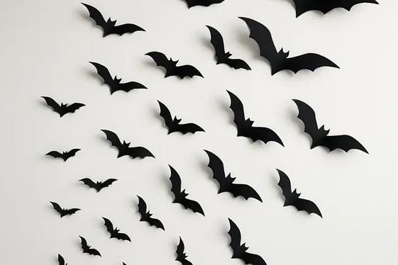 Paper Bats Flying Across Your Walls illustration