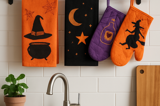 Witchy Kitchen Towels and Textiles illustration