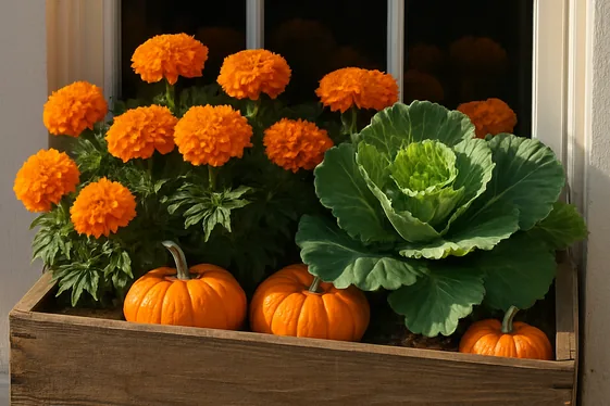 Halloween Themed Window Planter Boxes illustration