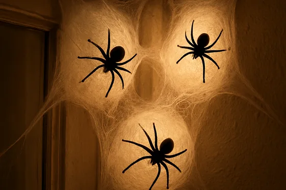 Spider Egg Sacs Using Cotton and String illustration