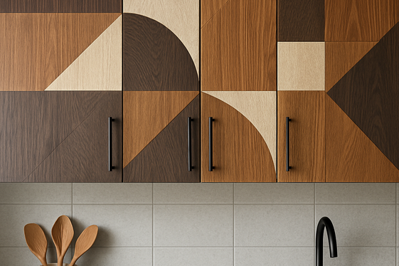 Try Bold Patterns or Textured Cabinet Doors illustration