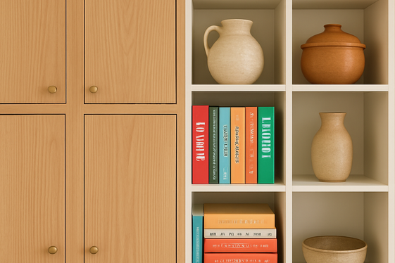 Combine Closed Cabinets with Open Cubes illustration
