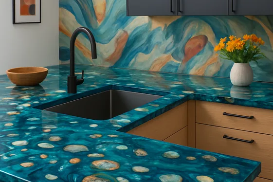 Poured Resin Counters for Custom Creativity illustration