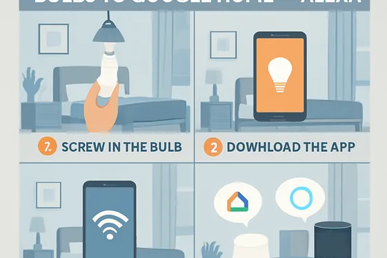 Steps to Connect LED Smart Bulbs to Your Home System illustration