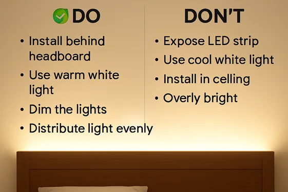 Do’s and Don’ts When Using LED Strip Lights on Headboards illustration