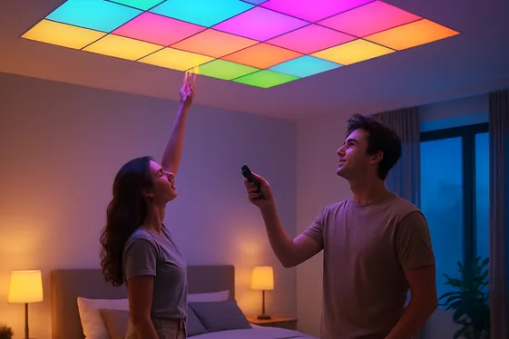 Multi-Color LED Ceiling Panels to Set the Mood illustration