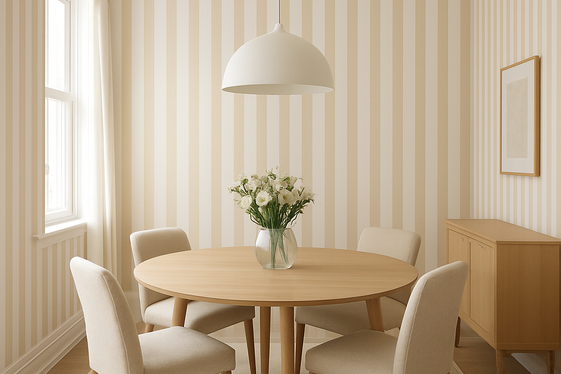 Striped Wallpaper to Create Height and Depth illustration