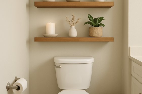 Feature a decorative shelf with curated accents illustration