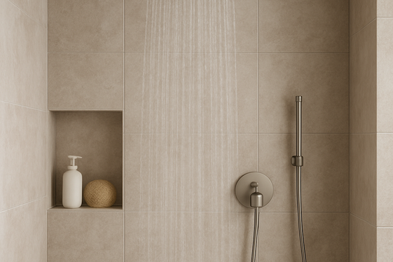 Install a rainfall showerhead for spa vibes illustration