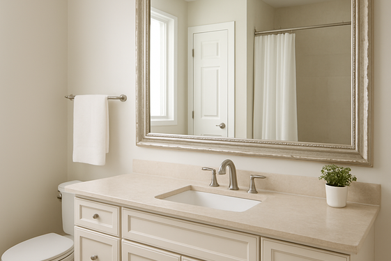 Use mirrors to open up the space visually illustration