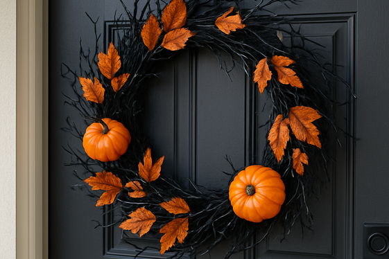 Welcome Visitors with a Spooky Wreath illustration
