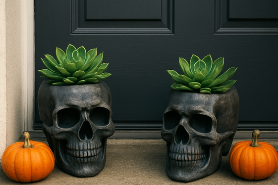 Display Skull Planters for Edgy Greenery illustration