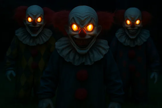 Creepy Clown Display with Motion Sensors illustration
