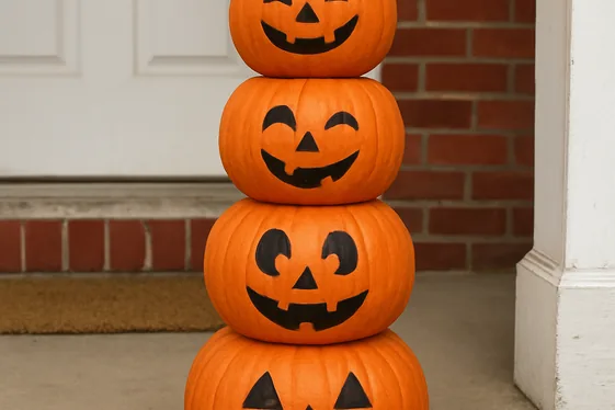 DIY Painted Pumpkin Totem Poles illustration