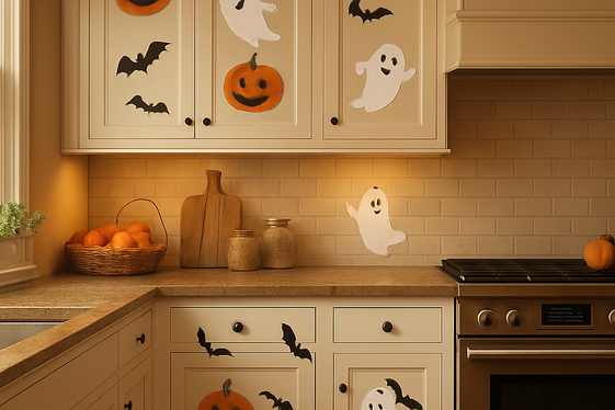 Halloween-Themed Cabinet Decals for Effortless Style illustration