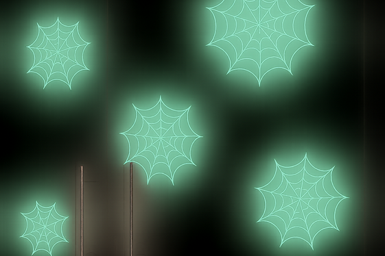 Glow-in-the-Dark Spider Web Stickers for Eerie Appeal illustration