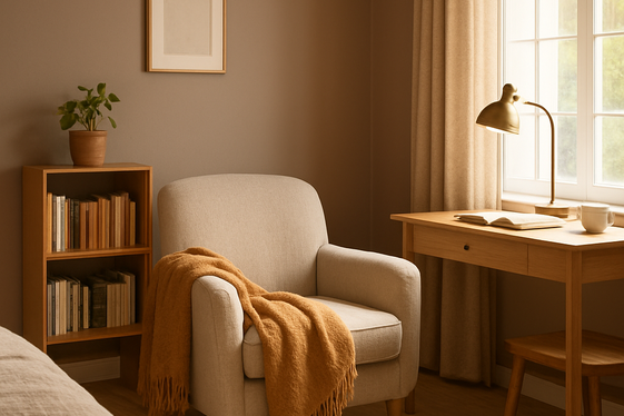 Create a Cozy Reading Nook Near Your Workspace illustration