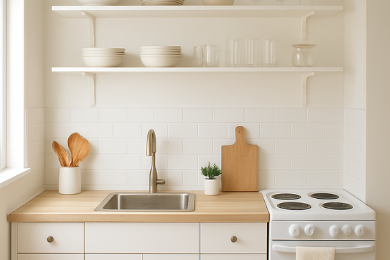Make Small Kitchens Feel Larger with Open Shelving illustration
