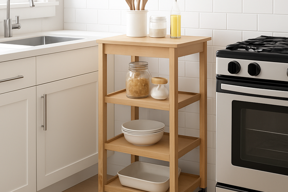 Integrate a Rolling Kitchen Cart for Flexibility and Extra Storage illustration