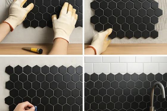 Step-by-Step: Creating a Black Backsplash Statement Wall illustration